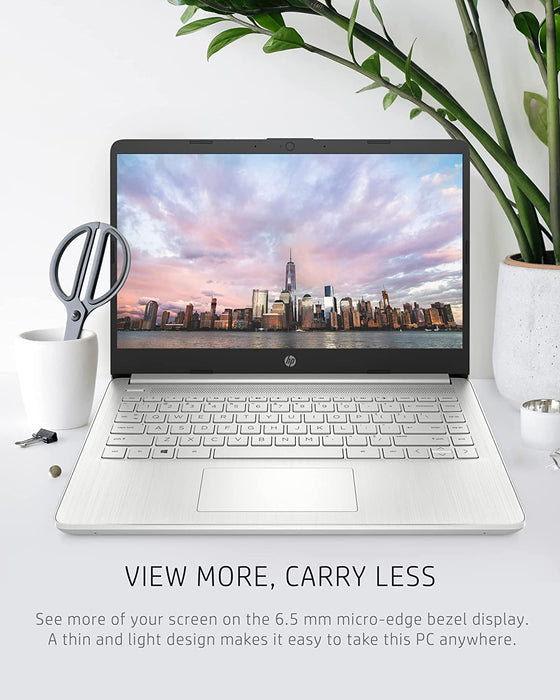 HP 14 Laptop, AMD Ryzen 5 5500U, 8 GB RAM, 256 GB SSD Storage, 14-inch Full HD Display, Windows 11 Home, Thin & Portable, Micro-edge & Anti-glare Screen, Silver (14-fq1025nr, 2021) - NJ Accessory/Buy Direct & Save