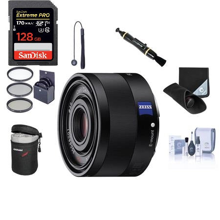 Sony Sonnar T* FE 35mm f/2.8 ZA Lens w/ 128GB filter kit Bundle