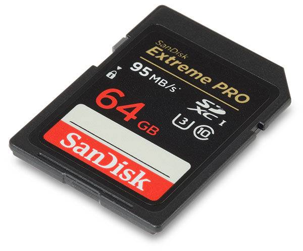 SanDisk 64GB Extreme Pro UHS-I SDXC U3 Memory Card (Class 10)