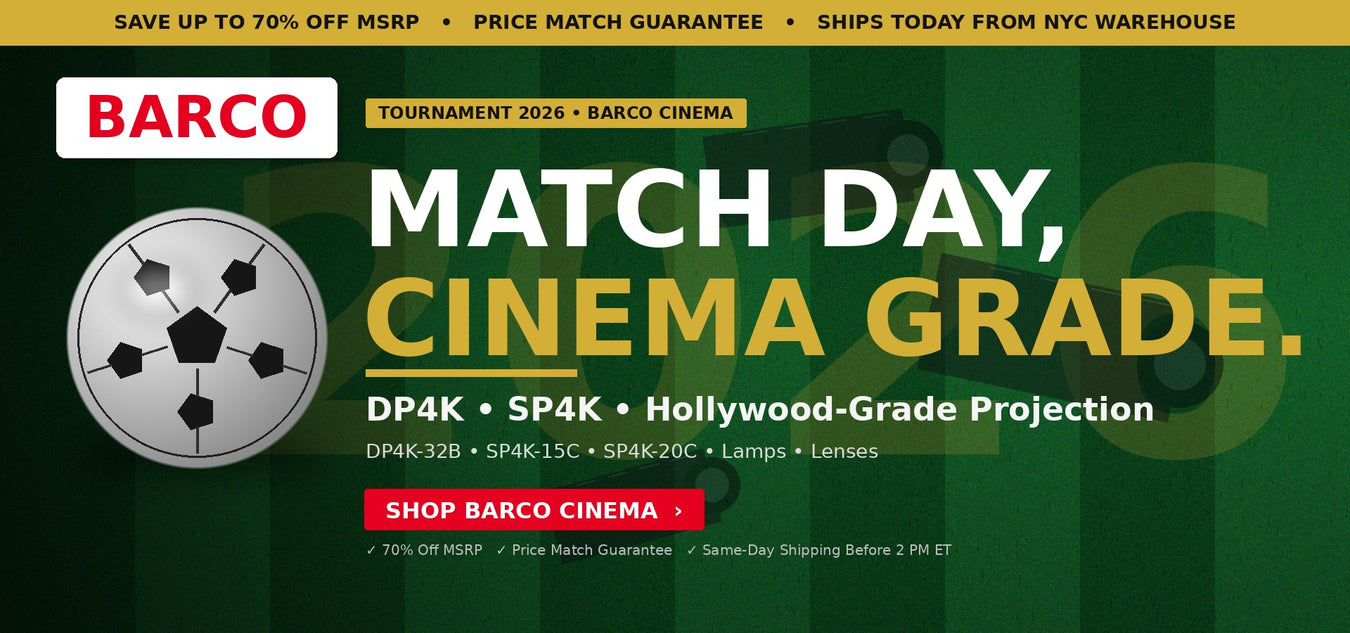 Barco Cinema — In Stock NYC. Match Day, Cinema Grade. DP4K, SP4K.