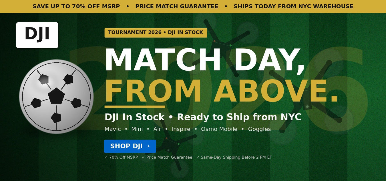 DJI Drones & Gimbals — In Stock NYC. Match Day, From Above.