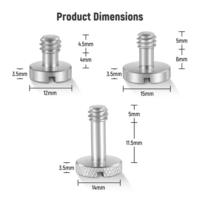 NEEWER UA026 15-Piece 1/4" Camera Screws with Storage Cases
