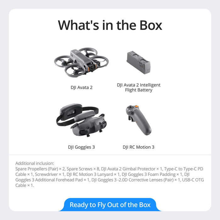 DJI Avata 2 FPV Drone with 1-Battery Fly More Combo & Accessory Bundle