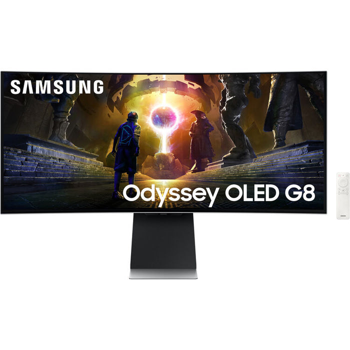 Samsung Odyssey QD-OLED G8 G85SD 34" 1440p HDR 175 Hz Ultrawide Curved Gaming Monitor (Silver)