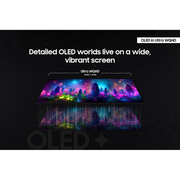 Samsung Odyssey QD-OLED G8 G85SD 34" 1440p HDR 175 Hz Ultrawide Curved Gaming Monitor (Silver)