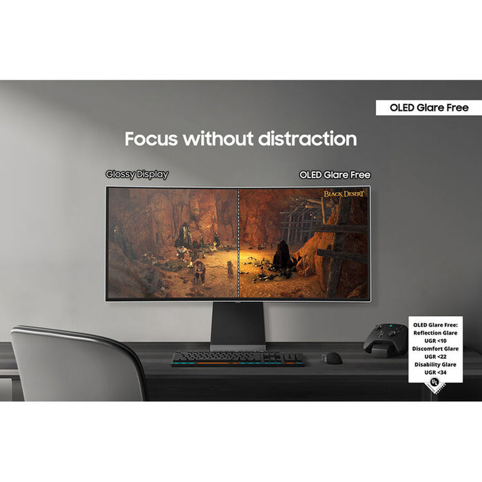 Samsung Odyssey QD-OLED G8 G85SD 34" 1440p HDR 175 Hz Ultrawide Curved Gaming Monitor (Silver)