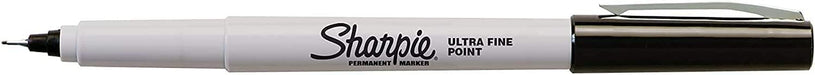 Sharpie 37001 Ultra Fine Point Permanent Markers, Black; Fade and Water Resistant, Quick-drying Ink, 2 Packs of 12 Markers, 24 Markers Total