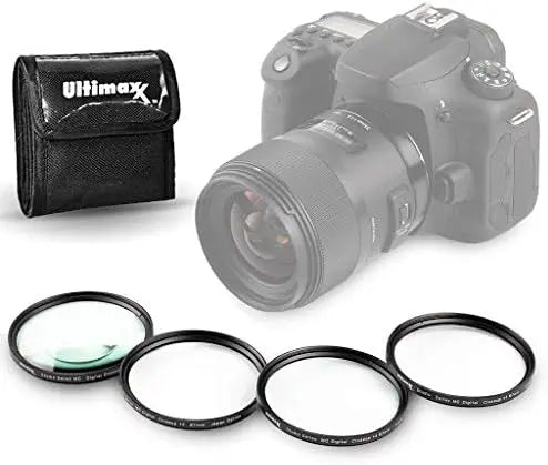 46MM Ultimaxx Professional Four Piece HD Macro Close-up Filter Kit (1, 2, 4, 10 Diopter Filters) for Camera Lens with 46MM Filter Thread and Protective Filter Pouch
