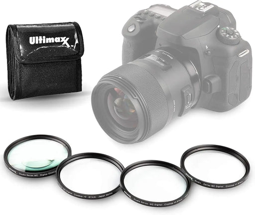 46MM Ultimaxx Professional Four Piece HD Macro Close-up Filter Kit (1, 2, 4, 10 Diopter Filters) for Camera Lens with 46MM Filter Thread and Protective Filter Pouch