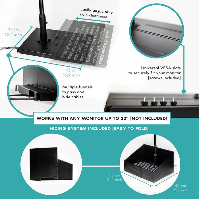 TELEPROMPTER Pad iPresent Pro Portable Presidential Prompter for iPad Tablet or Monitor - Includes Remote, Case and App - Stage Teleprompter for Presentations - Prompter for Live Speech - NJ Accessory/Buy Direct & Save