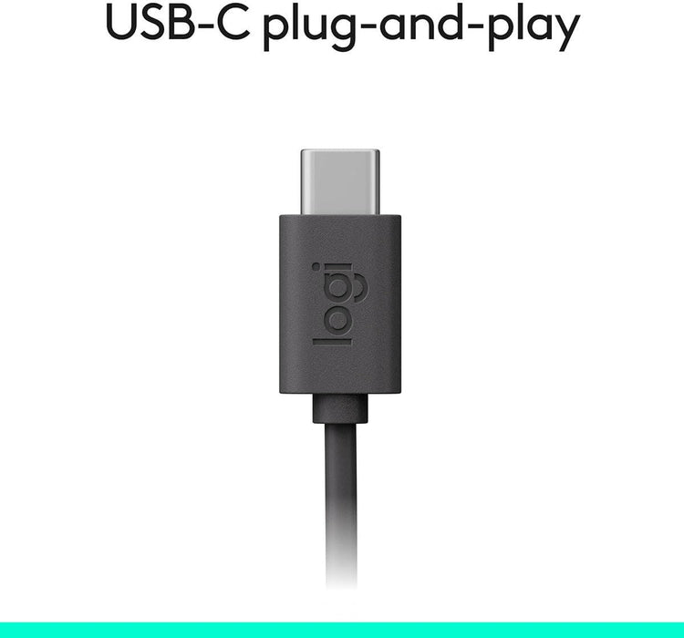 Logitech H390 Wired USB-C Headset Noise Cancelling Mic Black 981-001575