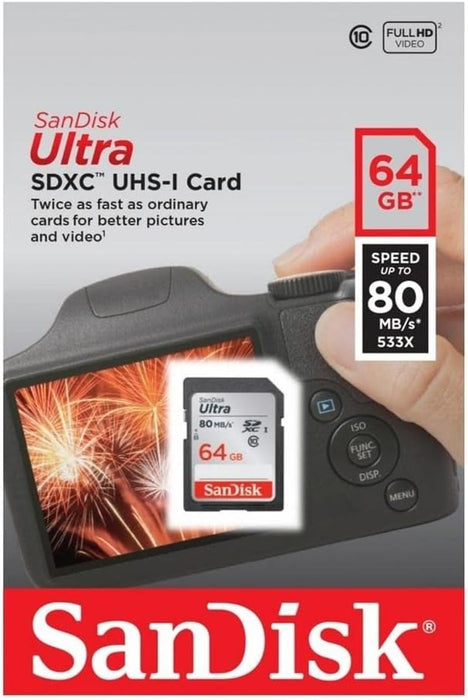 SanDisk 64GB Ultra UHS-I SDXC Memory Card (Class 10)