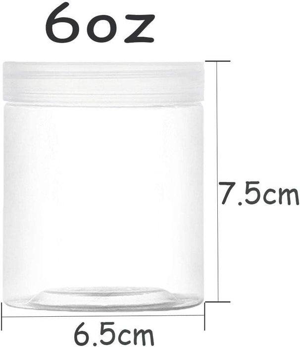15 Pack 6oz Clear Plastic Jars Wide-mouth Storage Containers,Refillable Empty Containers for Dry Food,Dried Fruit,Seasoning and Honey Storage