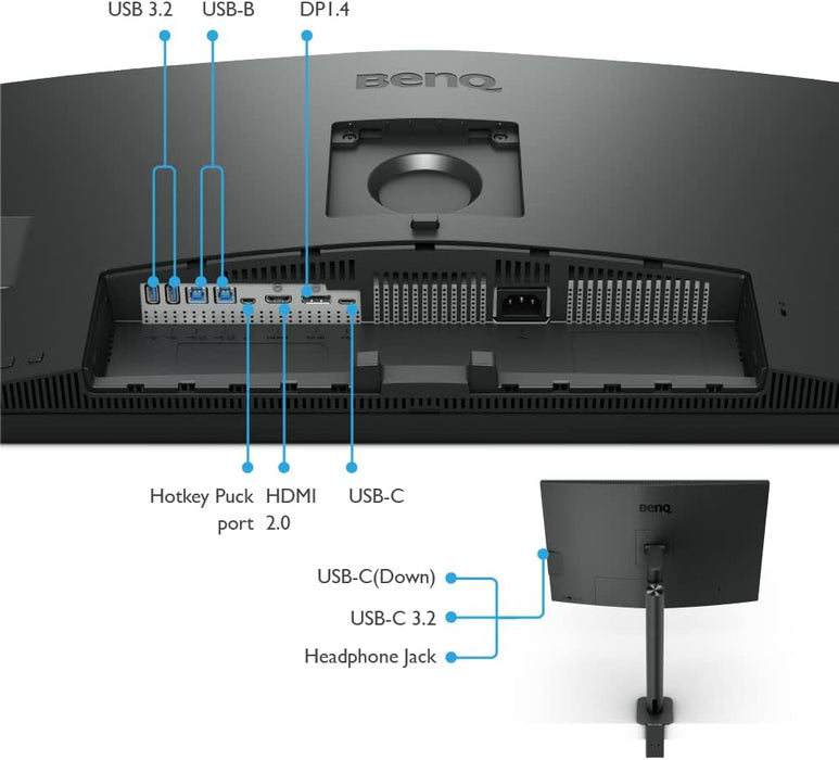 BenQ PD3205UA Ergo Arm Mac-Ready 32" 4K UHD | 99% Rec.709 & sRGB | IPS | Built-In Ergo Mount | ICCSync | Uniformity | Delta E≤3 | CAQCOLOR | Pantone | USB-Hub | USB-C (90W) (Renewed)