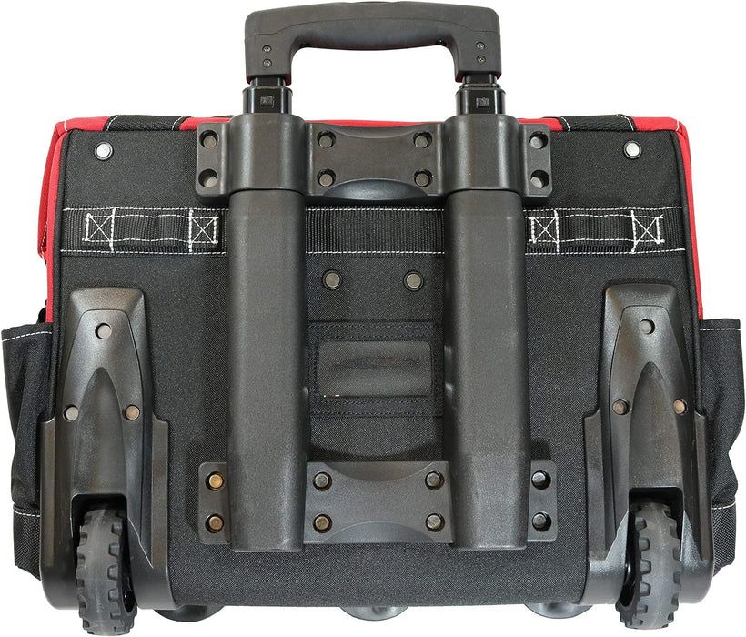 Husky GP-43196N13 18" 600-Denier Red Water Resistant Contractor's Rolling Tool Tote Bag with Telescoping Handle - NJ Accessory/Buy Direct & Save