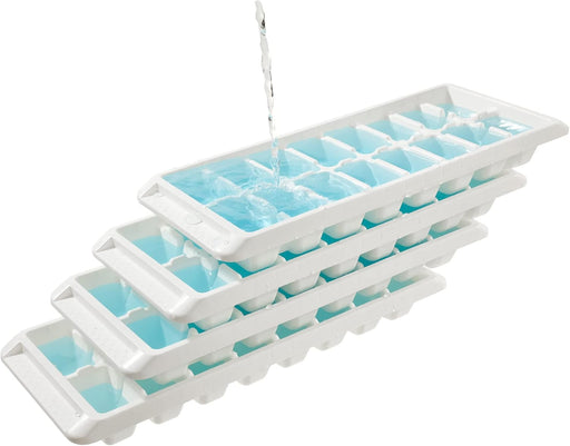 Ice Cube Trays (White) (Stackable with Water and Collapsible Without Water)