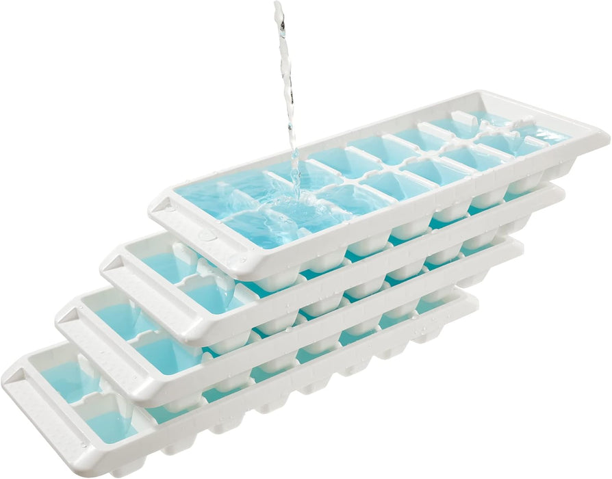 Ice Cube Trays (White) (Stackable with Water and Collapsible Without Water)
