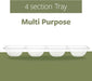 Plasticpro 4 Sectional Rectangle Plastic Disposable Serving Tray/Platter 5 X 16 Clear Pack of 4