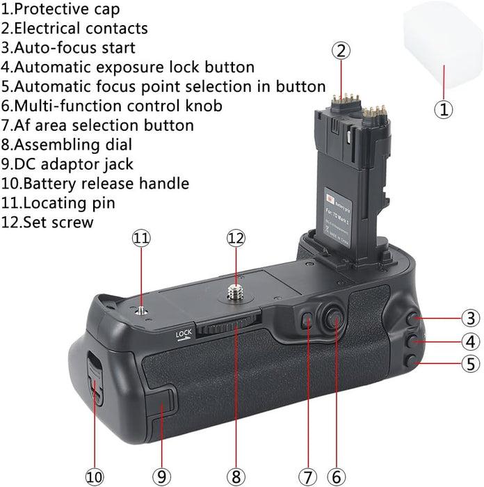 Canon BG-E16 Battery Grip for EOS 7D Mark II with 32GB Starter Kit
