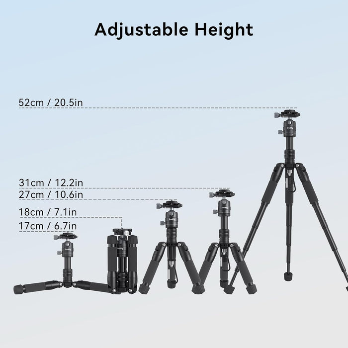 SmallRig VT-20 Aluminum Mini Tripod, 20" Desktop Tripod with 360° Ball Head, Compact Desktop Tripods for DSLR Camera Video Camcorder, Load up to 13lb/6kg-4289