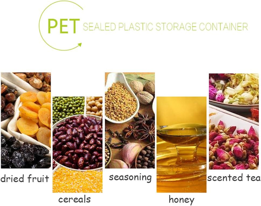 15 Pack 6oz Clear Plastic Jars Wide-mouth Storage Containers,Refillable Empty Containers for Dry Food,Dried Fruit,Seasoning and Honey Storage