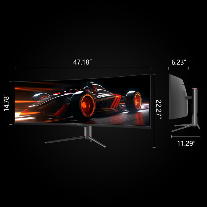 INNOCN 49" Curved Monitor Ultrawide Gaming 120Hz 32:9 QHD 5120 x 1440P Computer Monitor, R1800, 99% sRGB, HDR400, USB Type C, DisplayPort, HDMI, Built-in Speakers, Height/Tilt Adjustable - 49C1R - Buy Direct & Save