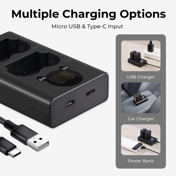 K&F CONCEPT Dual NP-W235 Battery Charger Set for Fujifilm XT5