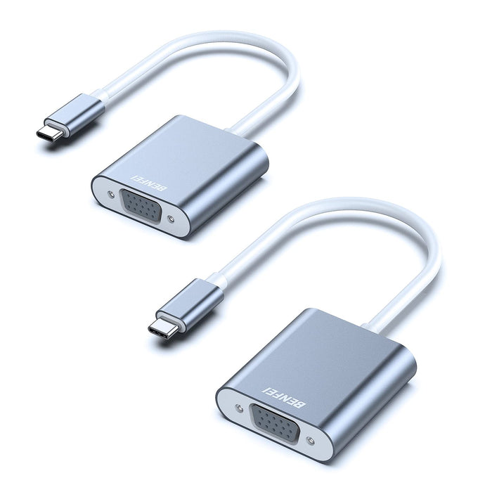 BENFEI USB C to VGA Adapter, Thunderbolt 3/4 to VGA Adapter Compatible with iPhone 15 Pro/Max, MacBook Pro/Air 2023, iPad Pro, iMac, S23, XPS 17, Surface Book 3 and More [Aluminium Shell,Grey]
