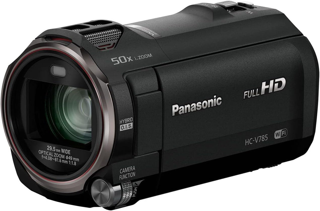 Panasonic Full HD Video Camera Camcorder, 20X Optical Zoom, 1/2.3 Inch BSI Sensor, HDR Capture, Wi-Fi Smartphone HC-V785 (Black)