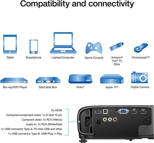 Epson - Pro EX9240 3LCD Full HD 1080p Wireless Projector with Miracast - Black - NJ Accessory/Buy Direct & Save