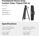 SmallRig FreeSpeed Heavy Duty Carbon Fiber Video Tripod, 73" Camera Tripod with Fluid Head for Manfrotto Plate, One-Knob Quick Extend, 75mm Bowl, Weigh 7.5lb, Load up 22lb for DSLR Camera, Camcorder