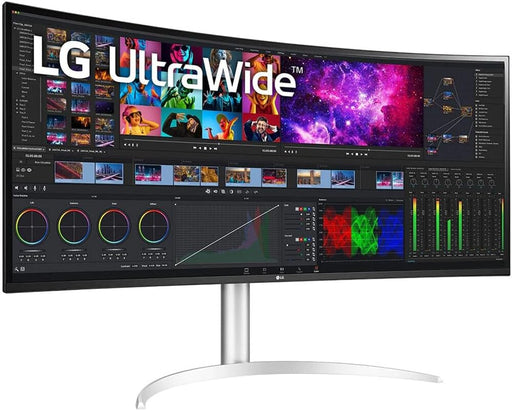 LG UltraWide 40WP95C-W (5120 x 2160) 39.7" 21:9 Curved FreeSync 5K2K HDR IPS Monitor (40WP95C-W) + Cleaning Kit + USBC Cable + HDMI Cable
