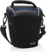 USA Gear DSLR Camera Case for Men and Women with Top Loading Accessibility, Adjustable Shoulder, Small Camera Sling Bag, Travel Padded Handle - Camera Holster Bag for Nikon, Canon, Panasonic (Black)