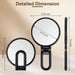 BOOMIBOO 1X/10X Magnifying Handheld Mirror Double Sided, Foldable Travel Makeup Mirror, Adjustable Rotation Pedestal Hand/Hanging/Desk Vanity Mirror-Black