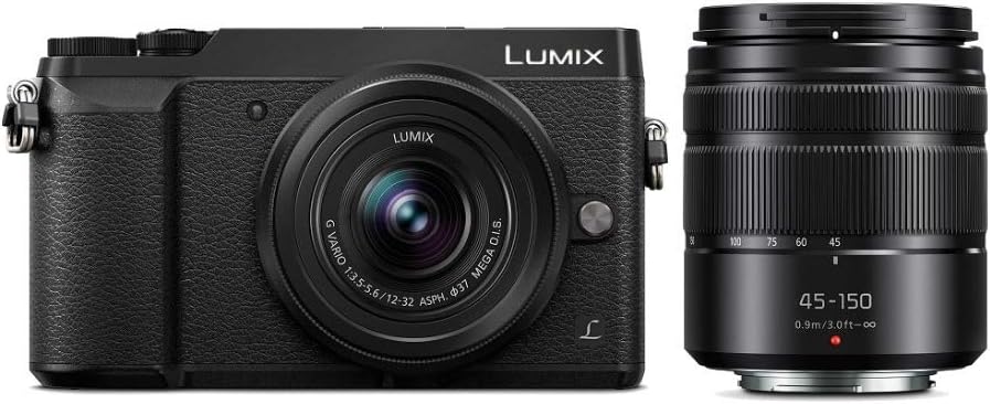 Panasonic LUMIX GX85 4K Digital Camera, 12-32mm and 45-150mm Lens Bundle, 16 Megapixel Mirrorless Camera Kit, 5 Axis In-Body Dual Image Stabilization, 3-Inch Tilt and Touch LCD, DMC-GX85WK (Black)