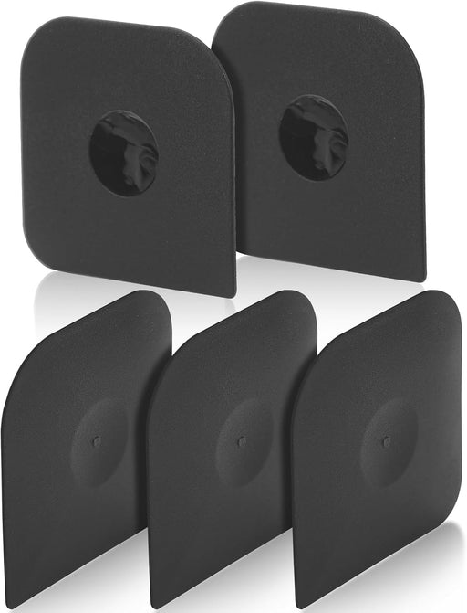 Herda Pan Scraper Pot Scraper Plastic Kitchen Scraper Tool, 5pcs Food Scraper Dish Scraper Hard Nylon Platic Cleaning Scraper Tool for Kitchen Pan, Pot, Cast Iron (Black)