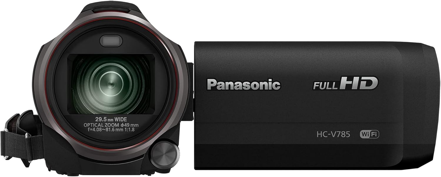 Panasonic Full HD Video Camera Camcorder, 20X Optical Zoom, 1/2.3 Inch BSI Sensor, HDR Capture, Wi-Fi Smartphone HC-V785 (Black)