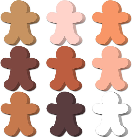 Lincia 108 Pcs People Shaped Paper Cutouts Gingerbread Bulletin Board Assorted Color Person Accents Blank Creative Paper Cutouts for Kids DIY Art Craft Project Home School Classroom Xmas Decorations