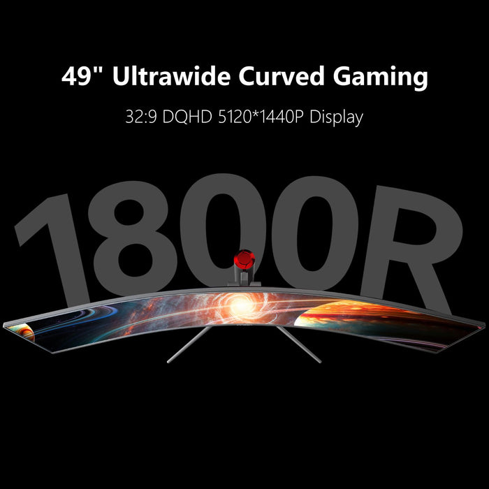 INNOCN 49" Curved Monitor Ultrawide Gaming 120Hz 32:9 QHD 5120 x 1440P Computer Monitor, R1800, 99% sRGB, HDR400, USB Type C, DisplayPort, HDMI, Built-in Speakers, Height/Tilt Adjustable - 49C1R - Buy Direct & Save