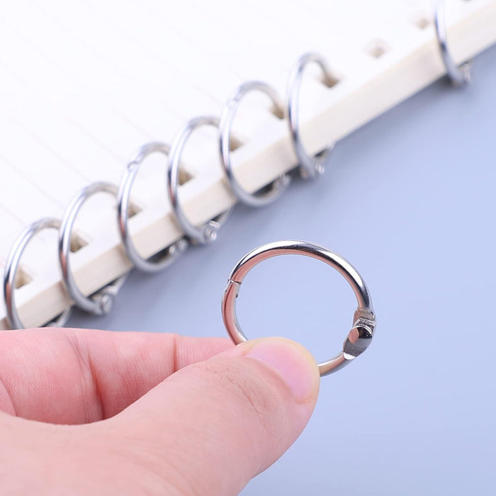 1 Inch Loose Leaf Binder Rings, (50 Pack) Metal Office Book Rings, Nickel Plated Steel Binder Rings, Keychain Key Rings, Index Card Rings, Silver, for School, Home, Office