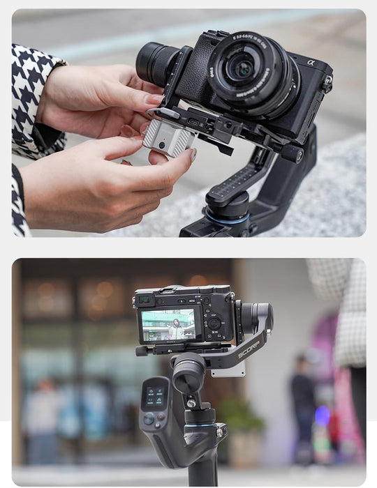 Feiyutech SCORP-C Combo Camera Stabilizer with Magnetic AI Tracker, 3-Axis Gimbal Stabilizer for Mirrorless and DSLR Cameras, 5.5lbs Payload, Gimbal for Camera, for Video Recording
