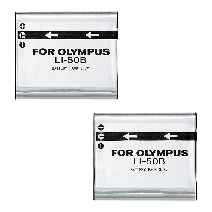 UltraPro 2-Pack High-Capacity LI-50B Replacement Battery for Olympus Cameras with Cleaning Kit