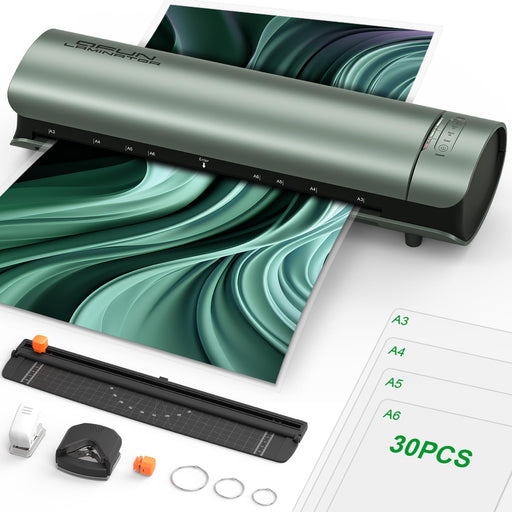 Qfun Laminator Machine 11x17 Cold Thermal Laminator,13 inch Laminating Machine 60s Warm-up with 30 Laminate Sheets,9 in 1 Desktop A3 Lamination Machine with Paper Trimmer for Teacher Home Office