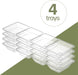 Plasticpro 4 Sectional Rectangle Plastic Disposable Serving Tray/Platter 5 X 16 Clear Pack of 4