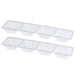Plasticpro 4 Sectional Rectangle Plastic Disposable Serving Tray/Platter 5 X 16 Clear Pack of 4
