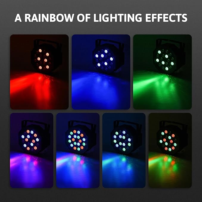 CO-Z LED Stage Lighting RGB Disco Lights 18x3W with DMX Controller for DJ, Concert, Disco, Bar, Party, Wedding 8 Pieces - NJ Accessory/Buy Direct & Save