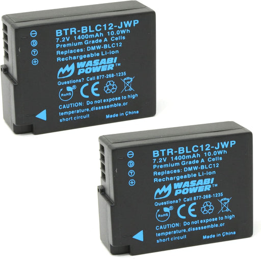 Wasabi Power Battery (2-Pack) for Leica BP-DC12, 18729 and Leica V-Lux 4, V-Lux (Typ 114), Q, Q-P