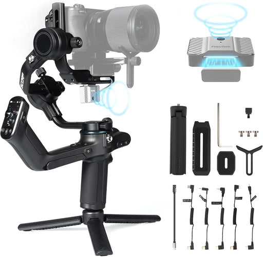 Feiyutech SCORP-C Combo Camera Stabilizer with Magnetic AI Tracker, 3-Axis Gimbal Stabilizer for Mirrorless and DSLR Cameras, 5.5lbs Payload, Gimbal for Camera, for Video Recording