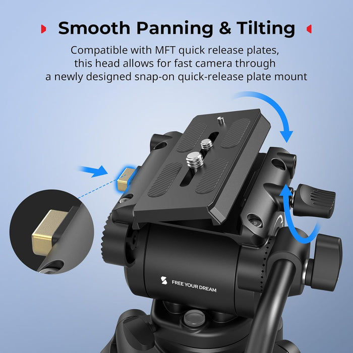 SMALLRIG AD-14 73" Heavy Duty Video Tripod Fluid Head 5441