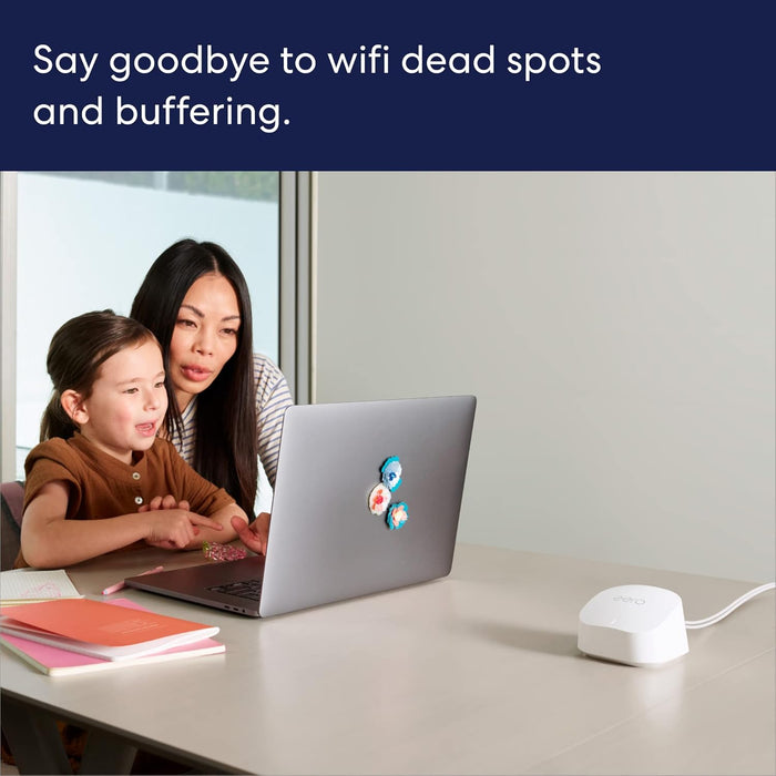 Amazon eero 6+ mesh wifi router - Supports internet plans up to a Gigabit, Coverage up to 1,500 sq. ft., Connect 75+ devices, 1-pack